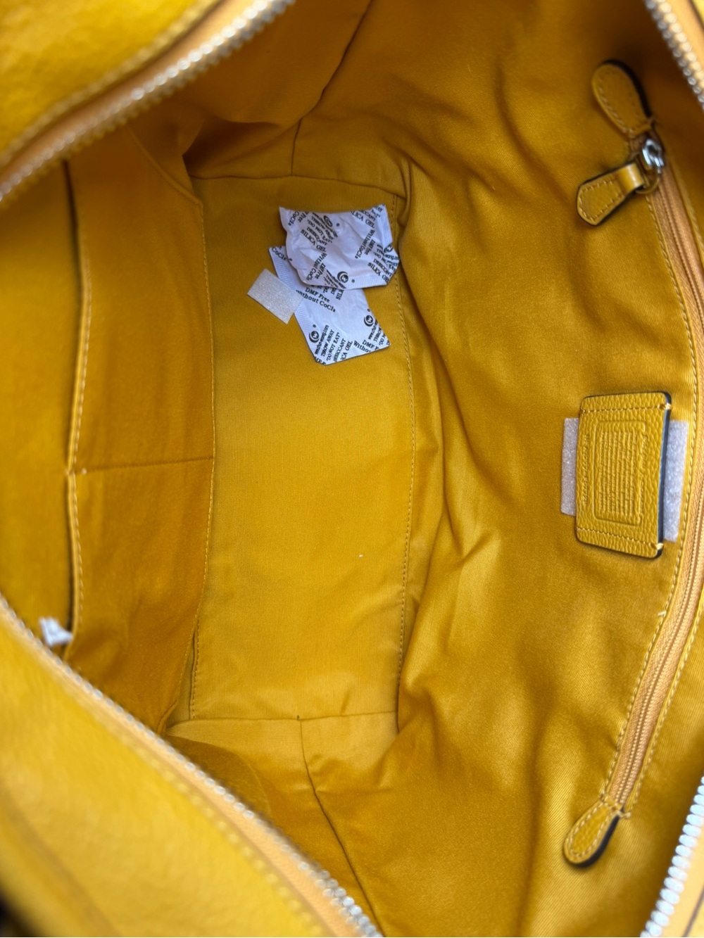 Coach Baseman Buddy Boy Mustard Yellow Leather Tote Bag Keychain And Wallet NWT - Picture 12 of 16